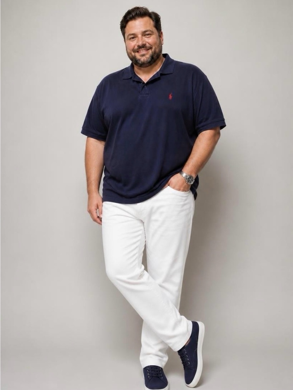 Ralph Lauren Navy Polo with Red Pony Emblem